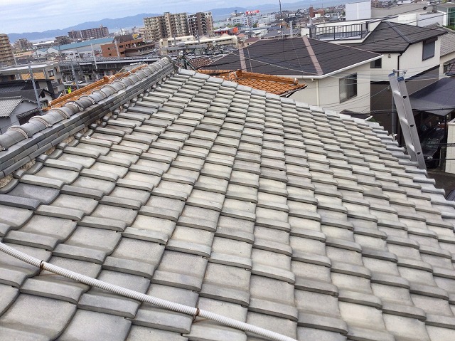 大屋根全体の瓦の状態